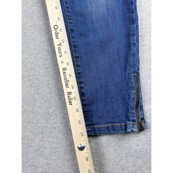 Nuon Jeans Womens 32 Blue Mid-Rise Zip ankle Denim Pant Preppy Casual - Picture 7 of 12